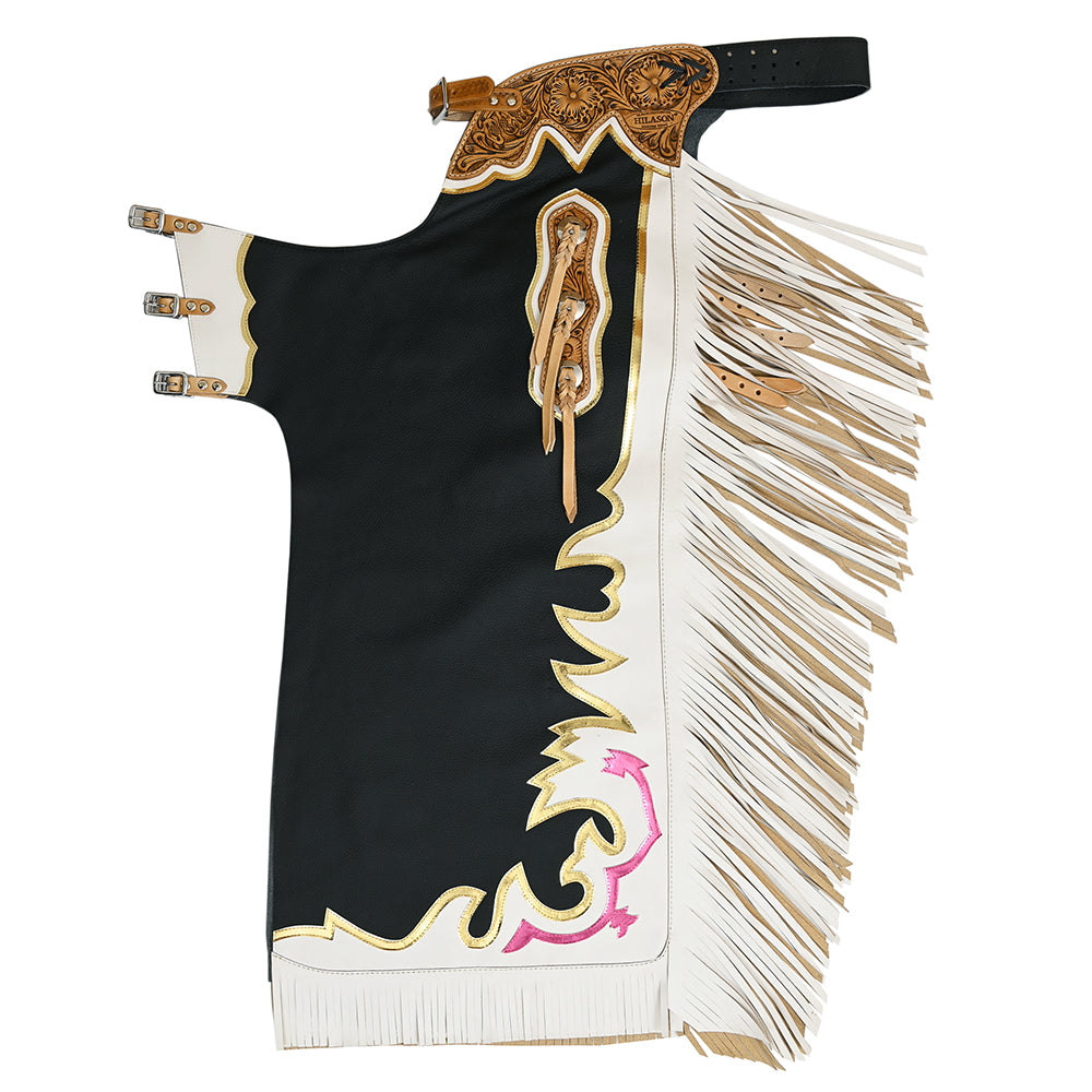 HILASON Bull Riding Genuine Leather Rodeo Western Chaps | for Men and Women Unisex