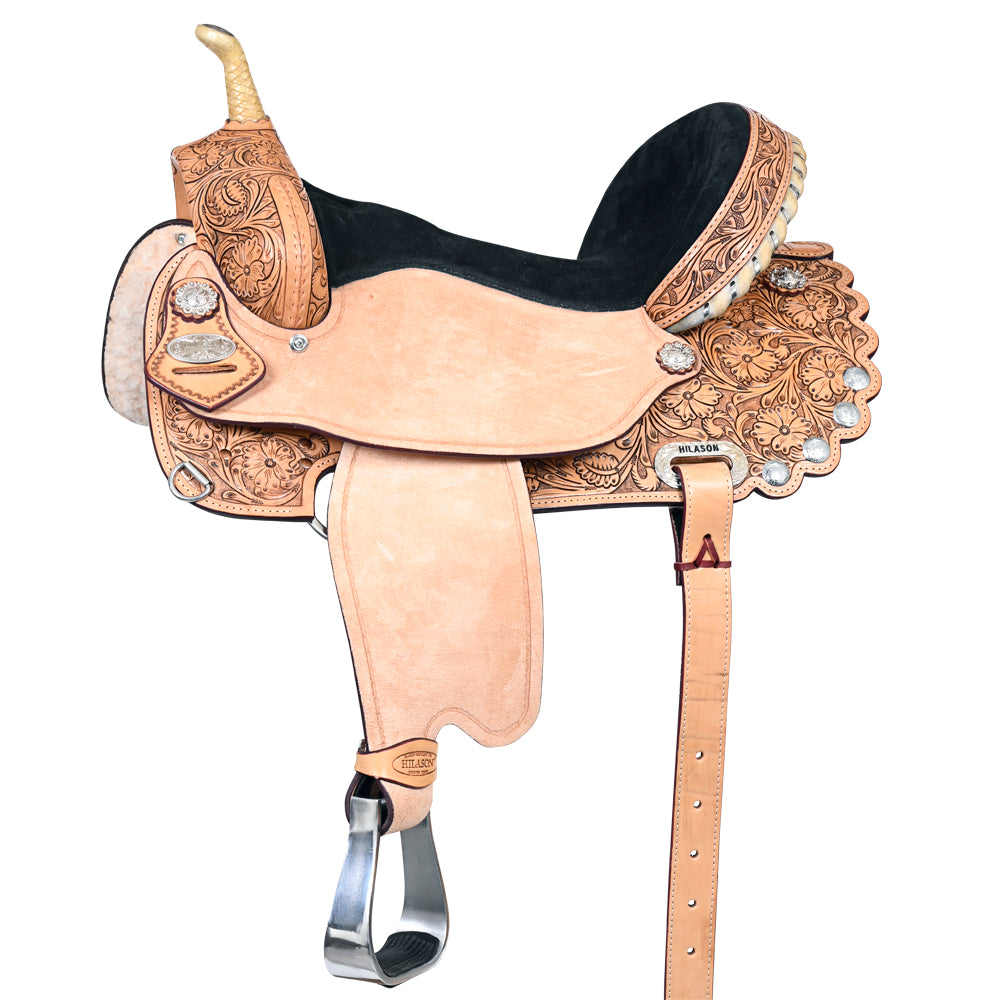 HILASON Flex Tree Western Horse Saddle American Leather Trail Barrel | for Horses