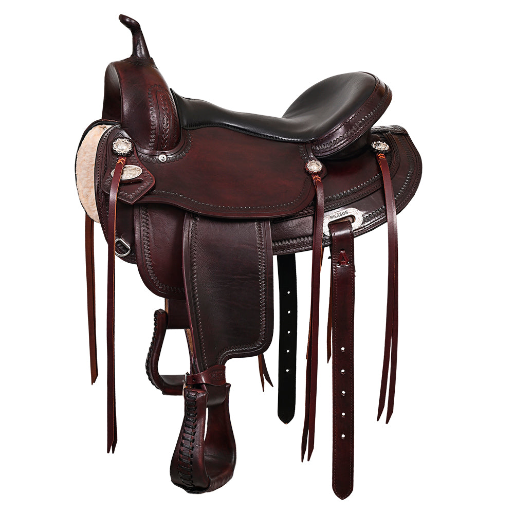 HILASON Western Horse Saddle American Leather Flex Tree Trail & Pleasure Chocolate Brown | for Horses