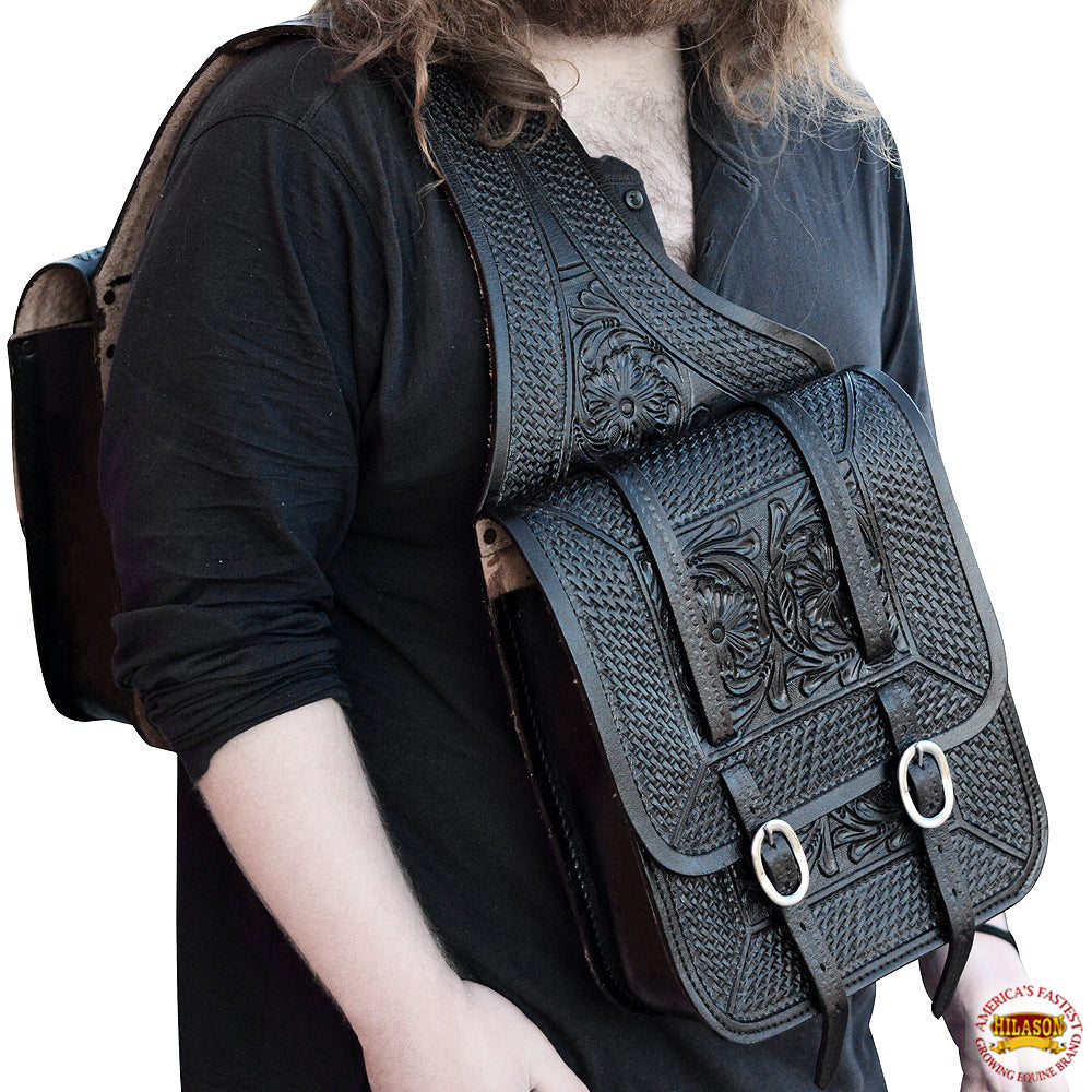 11 X 10.5 In Horse Western Saddle Bag Leather Cowboy Trail Ride Hilason