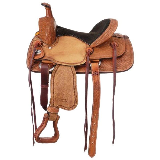 13" Tough 1 Dalton Youth Roper Horse Saddle Girth Blanket Package Light Oil