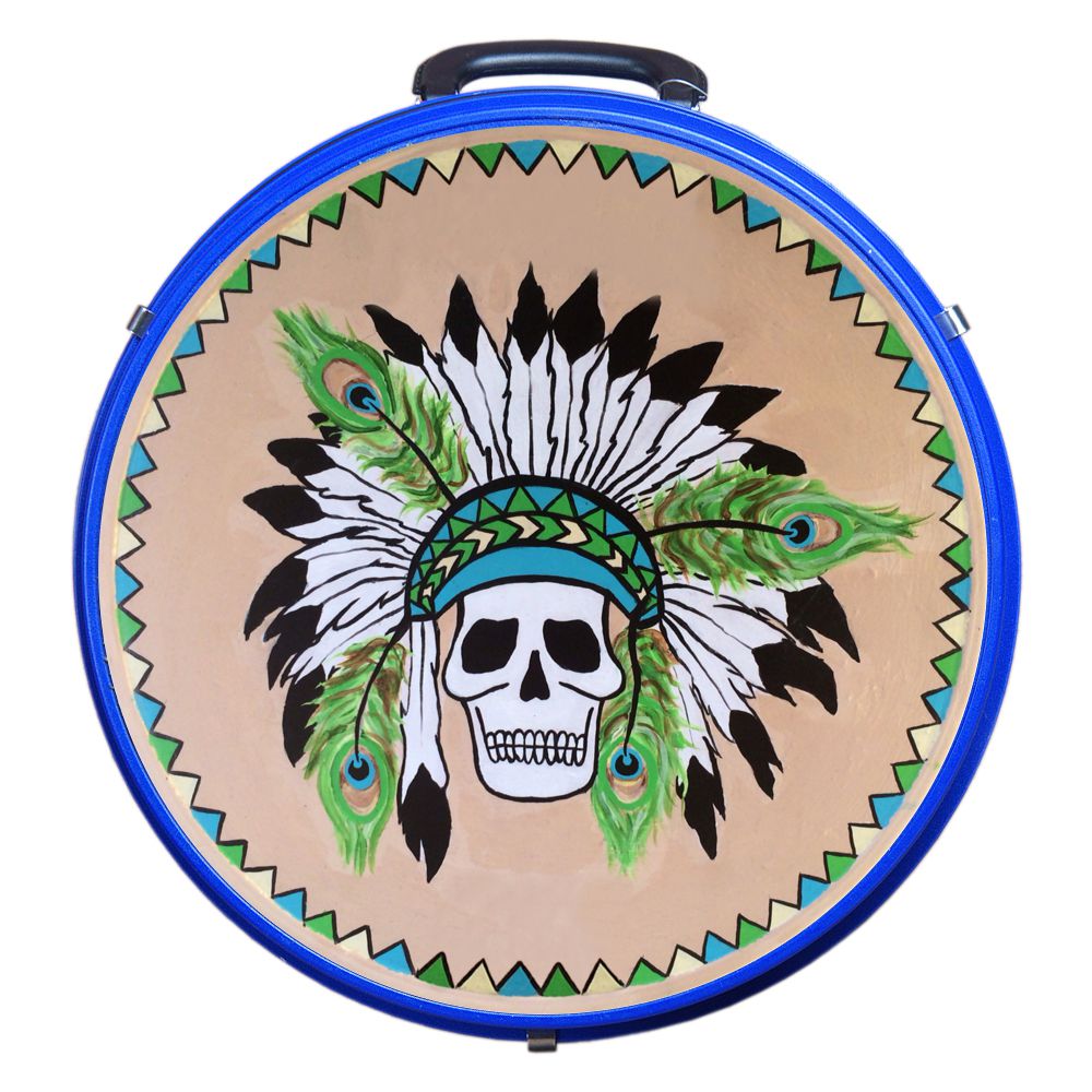 Hilason Medium 4 Rope Capacity Rope Can With Attractive Printed Genuine Leather Trim