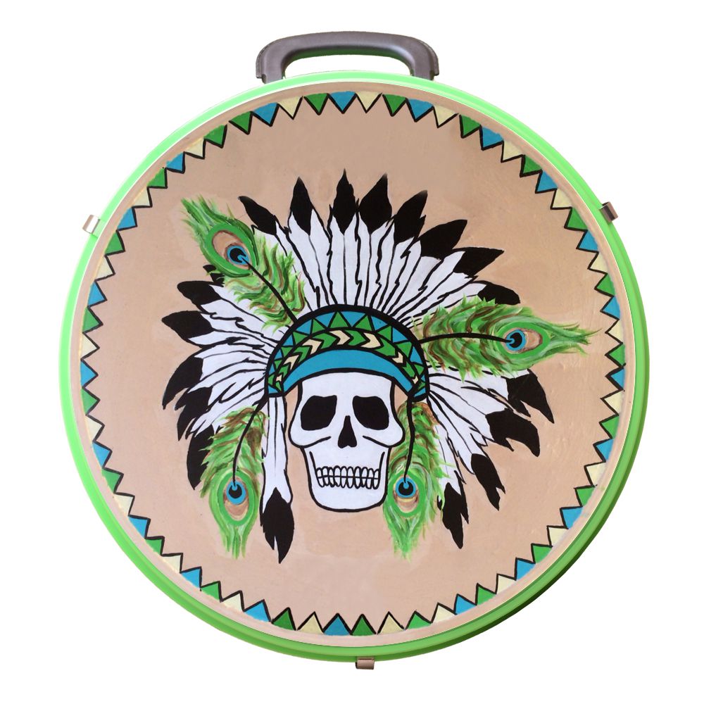 Hilason Medium 4 Rope Capacity Can With Attractive Printed Genuine Leather Trim