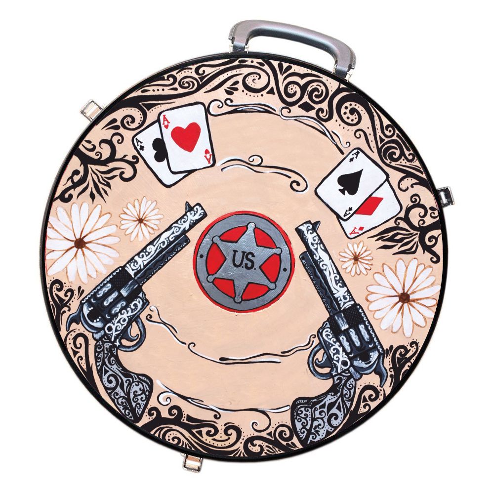 Medium 4 Rope Capacity Can with Attractive Printed Genuine Leather Trim Storage Canister Unique Durable Solution Gift