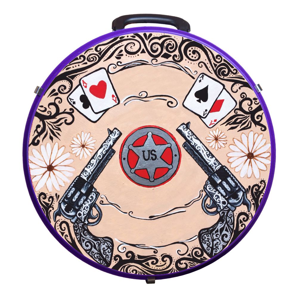 Medium 4 Rope Capacity Can with Attractive Printed Genuine Leather Trim Storage Canister Unique Durable Solution Gift