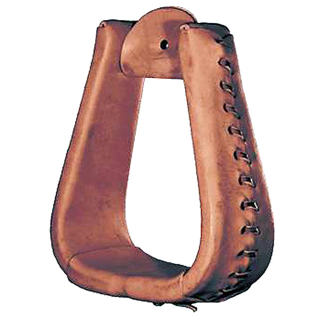 Tucker Ergo Balance Leather Laced Horse Saddle Stirrups Pair Golden