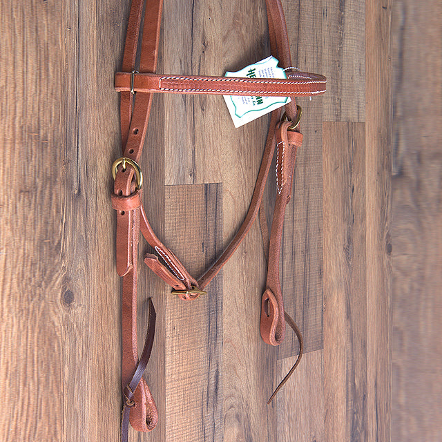 3/4" Hilason Hermann Oak Harness Leather Laced Cheeks Horse Browband Headstall