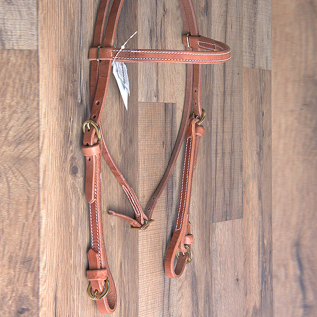 3/4 In. Hilltop Hermann Oak Leather Buckle Ends Cheeks Horse Browband Headstall