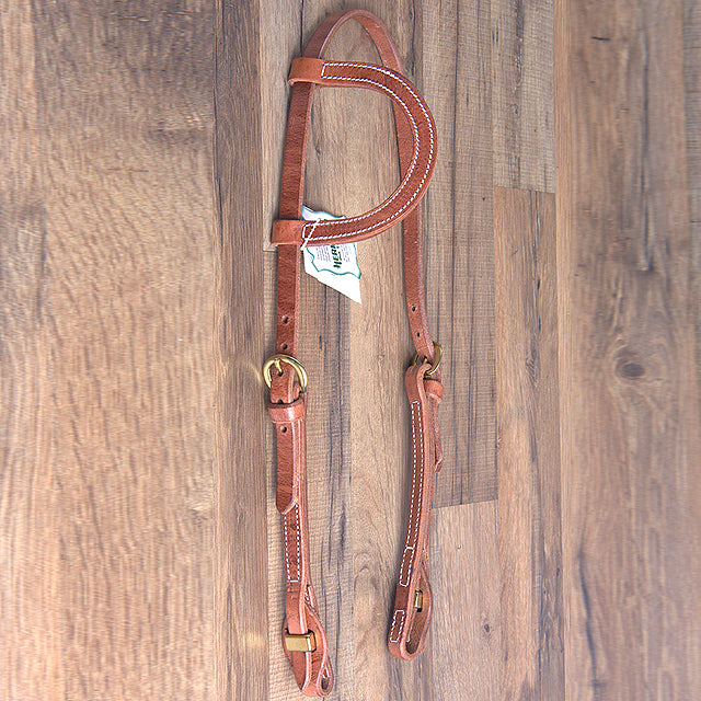 Hilason Hermann Oak Leather Quick Change Cheek Horse One Year Browband Headstall