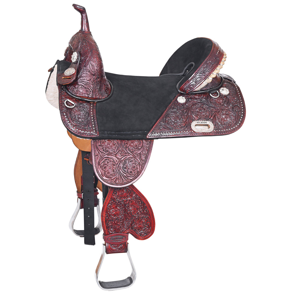 HILASON Western Horse Saddle Treeless Trail Barrel Leather | for Horses