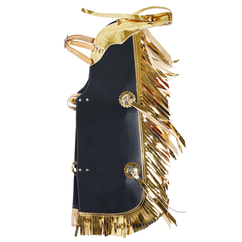 Hilason Western Leather Kids Junior Youth Pro Rodeo Bull Riding Chaps