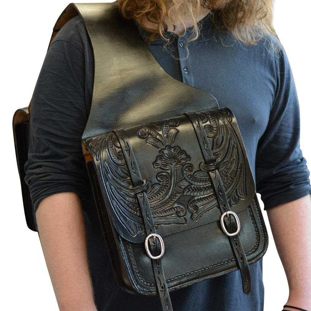 F Hilason Western Leather Cowboy Trail Horse Saddle Shoulder Bag