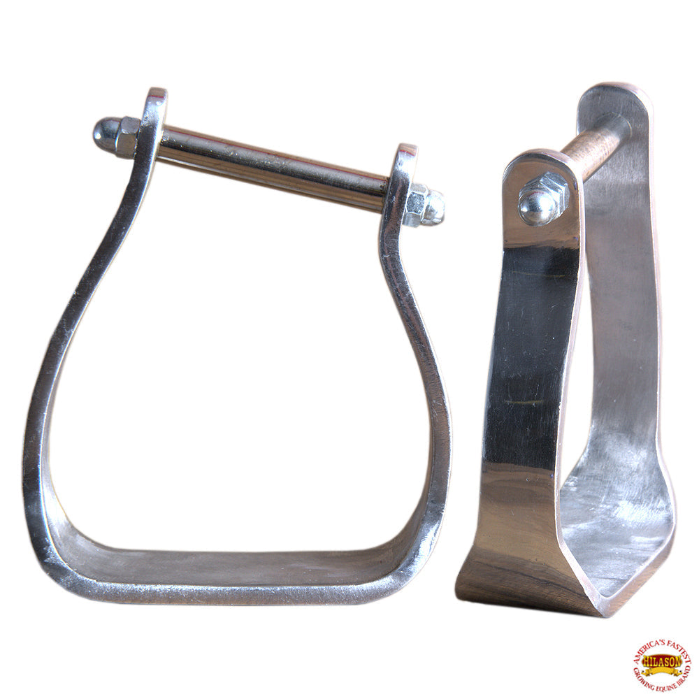 HILASON Horse Western Saddle Stirrup Tack Angled Slanted Aluminum Stirrups | Ergonomic for Rider