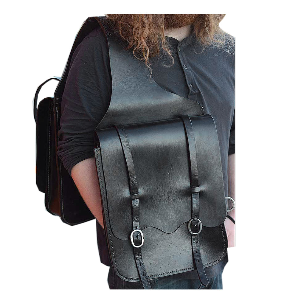 HILASON Soft Leather Horse Saddle Bag Black & Brown | Equestrian Western Adjustable Closure