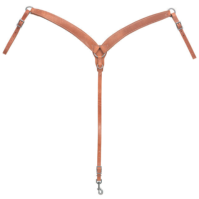 Weaver Harness Durable Leather Lined Contoured Ring In Center Breast Collar