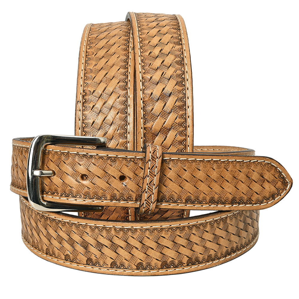 HILASON Western Genuine Leather Belt for Men Women Cowboy Cowgirl Handmade Unisex Full Grain Heavy Duty Tooled Jeans