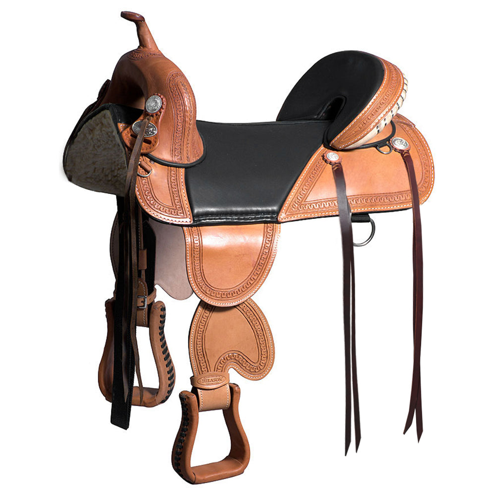 HILASON Western Horse Treeless Trail Saddle Genuine American Leather Tan l | for Horses