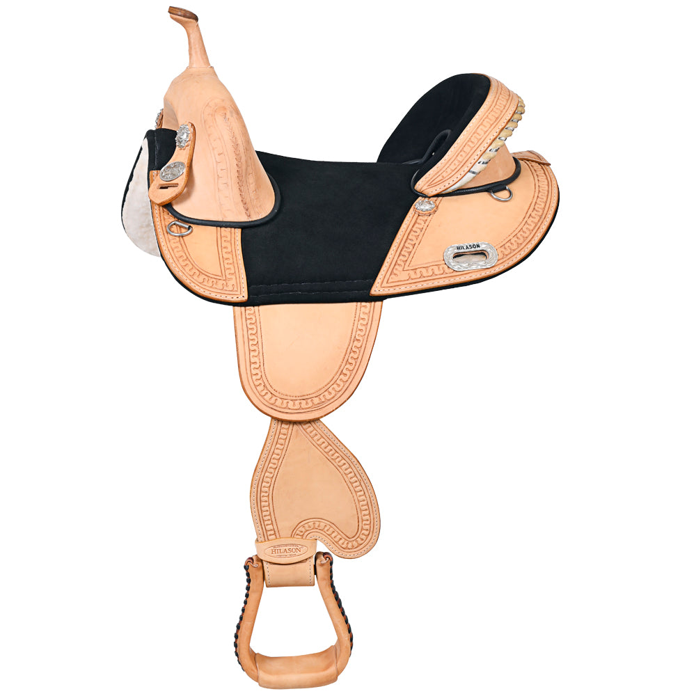 HILASON Western Horse Treeless Trail Saddle Genuine American Leather | for Horses