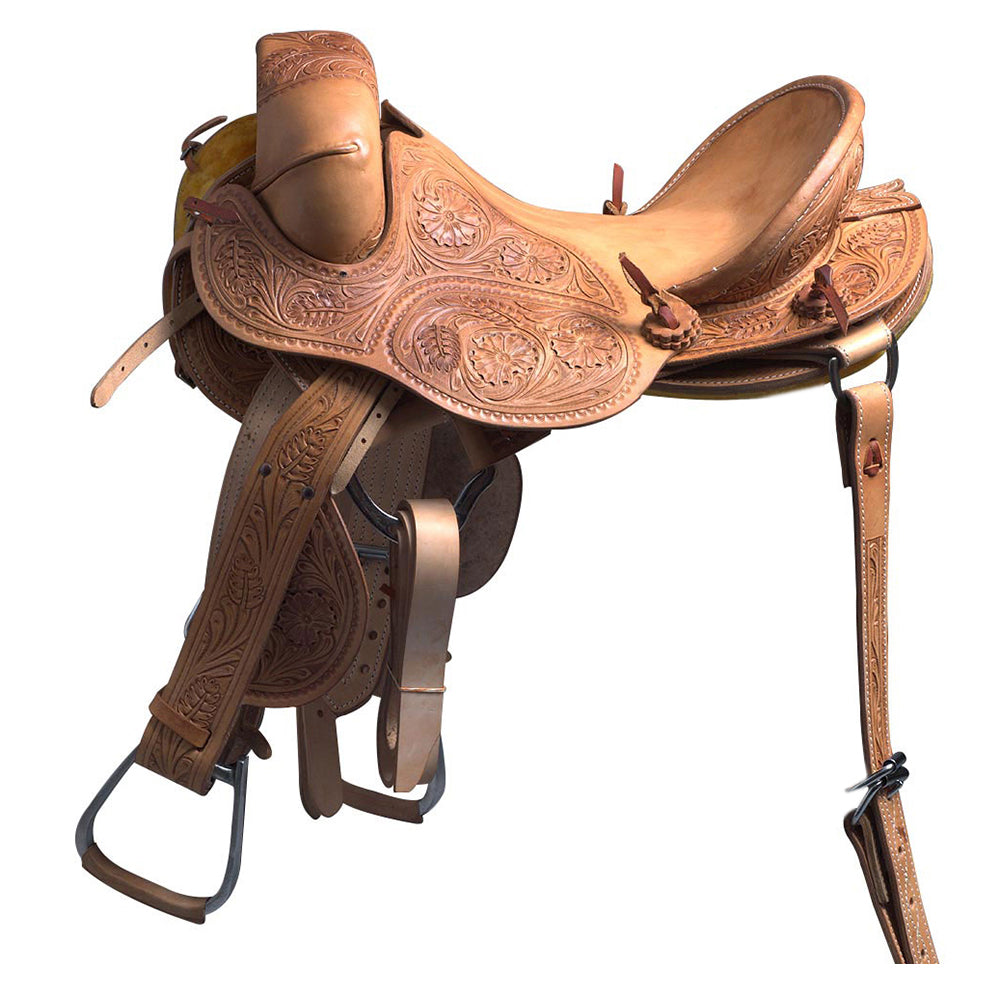 Hilason Classic Series Hand-Made Rodeo Bronc American Leather Saddle