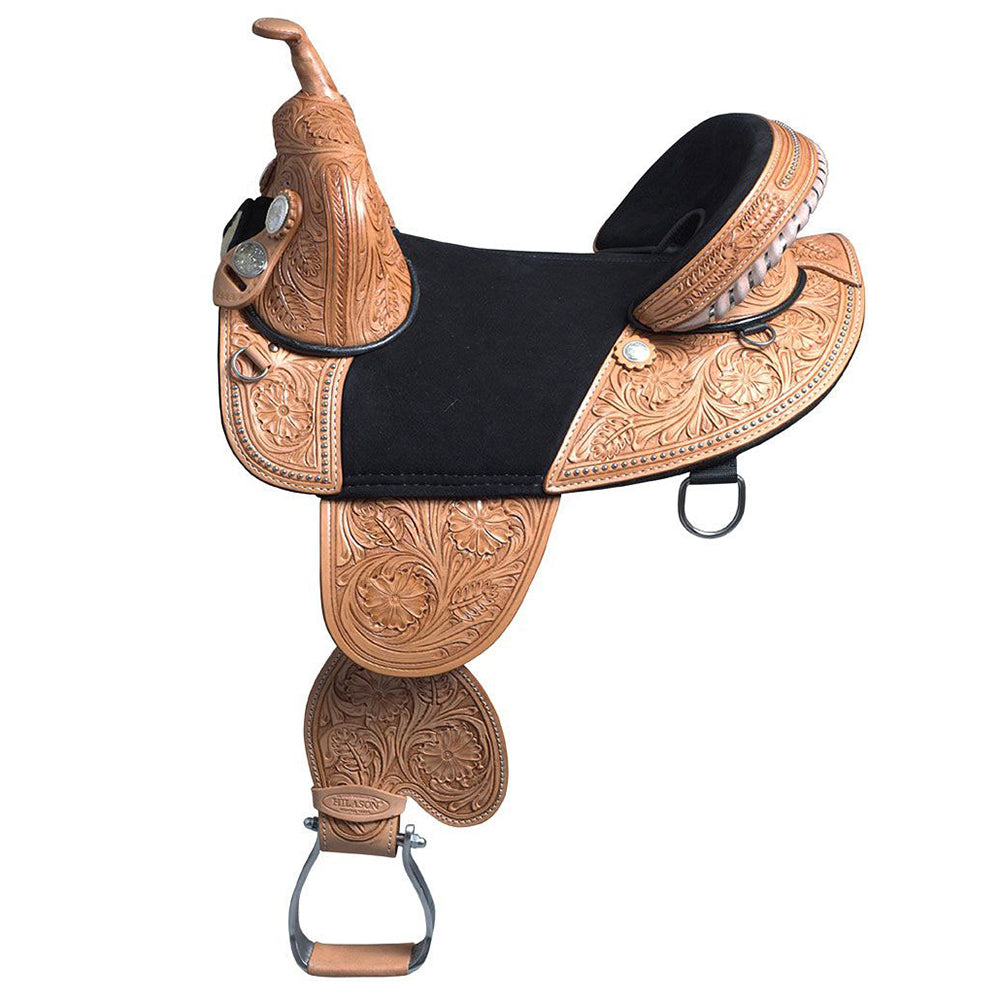 HILASON Western Horse Treeless Trail Barrel Saddle American Leather | for Horses