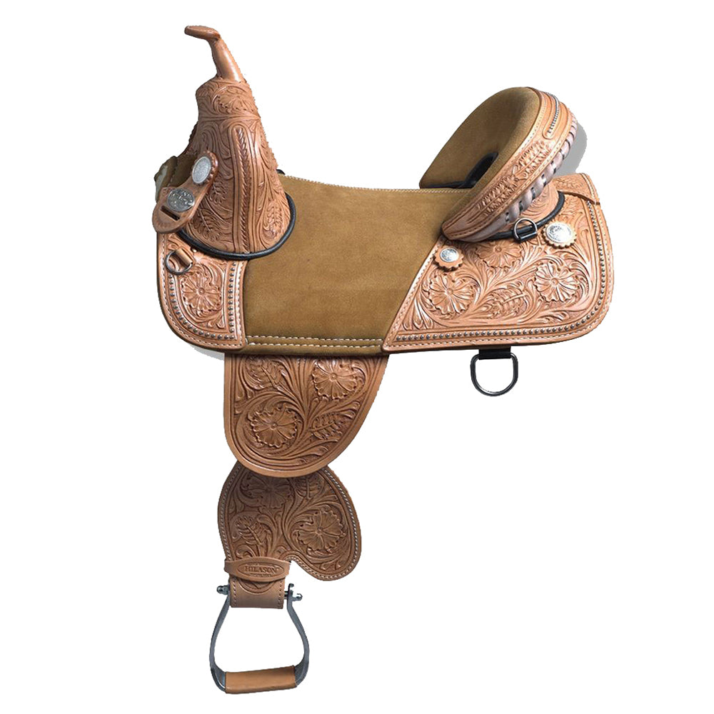 HILASON Western Horse Treeless Trail Barrel Saddle American Leather | for Horses