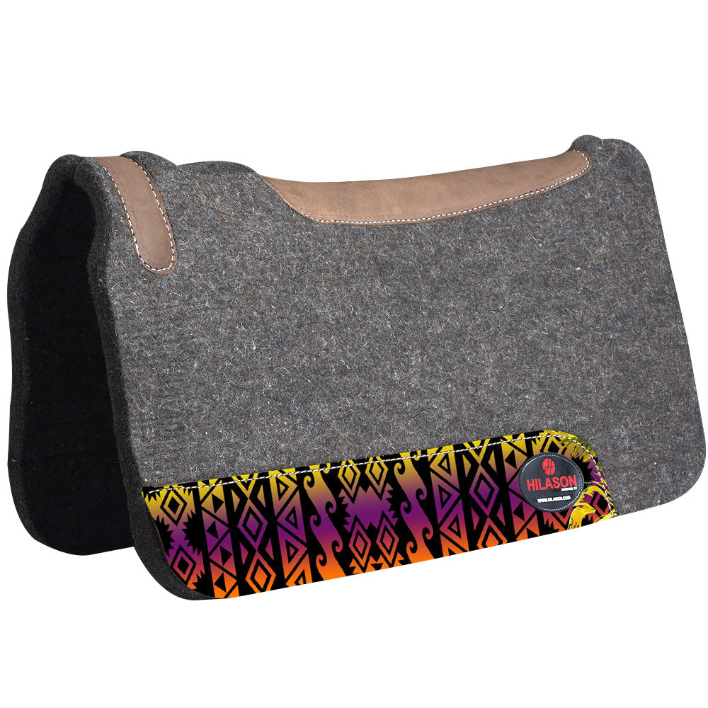 Made In Usa Hilason Western Grey Aztec Painted Wool Felt Horse Saddle Pad