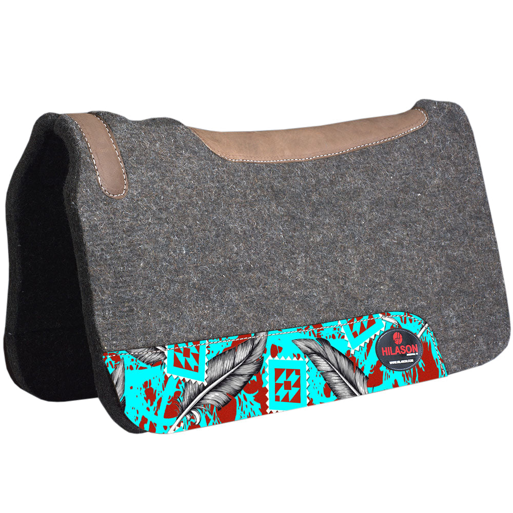 Made In Usa Hilason Western Grey Aztec Painted Wool Felt Horse Saddle Pad