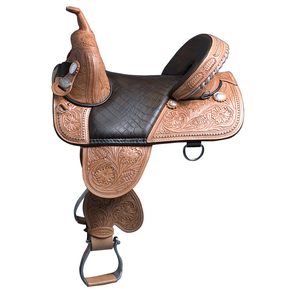 HILASON Western Horse Treeless Trail Barrel Saddle American Leather | for Horses