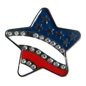 HILASON Us Flag Star Crystal Bling Concho Saddle Headstall Cowgirl Red, white, blue Color | Slotted Conchos
