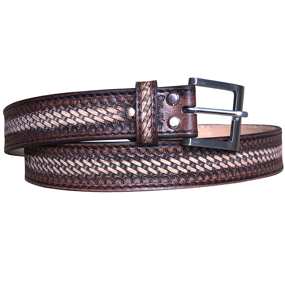 HILASON Western Genuine Leather Belt for Men Women Cowboy Cowgirl Handmade Unisex Full Grain Heavy Duty Tooled Jeans