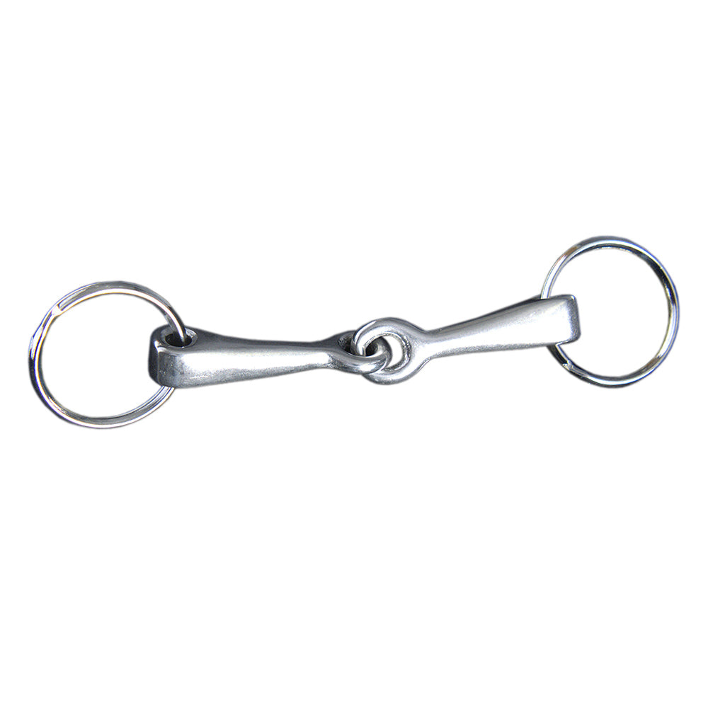 Hilason Western Tack Gift Nickel Plated Snaffle Bit Double Ring Key Chain