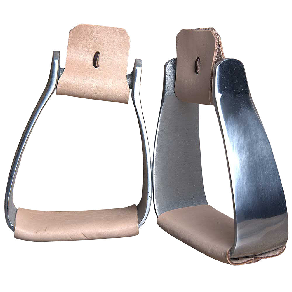 Hilason Western Aluminium Slanted Horse Saddle Stirrups Pair W/ 5 1/2" Width