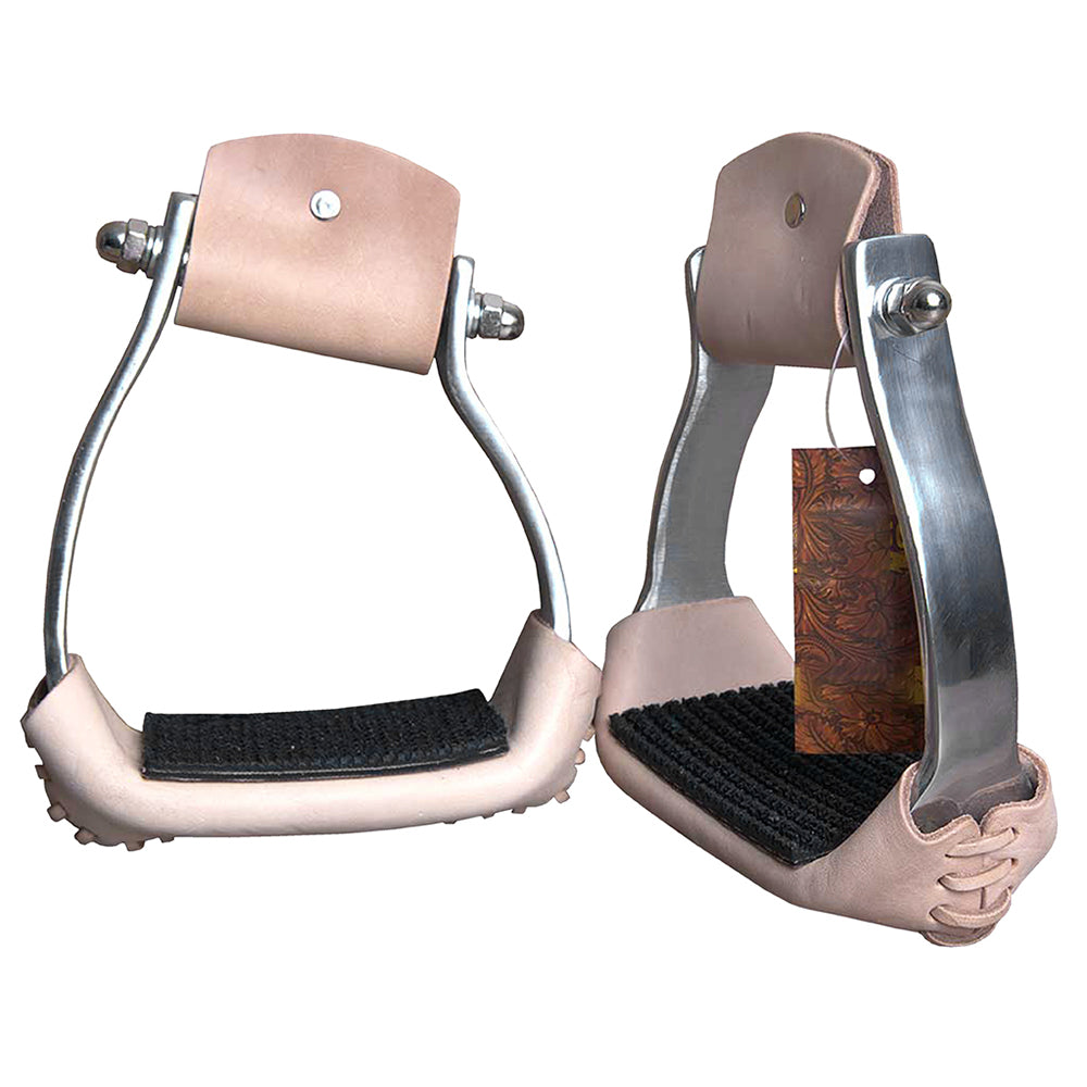 HILASON Western Aluminium Angled Horse Saddle Stirrups Pair W/ 5" Width | Stirrups | Saddle Stirrups | Stirrups for Saddle | Aluminium Stirrups | Western Stirrups | Stirrups for Horses