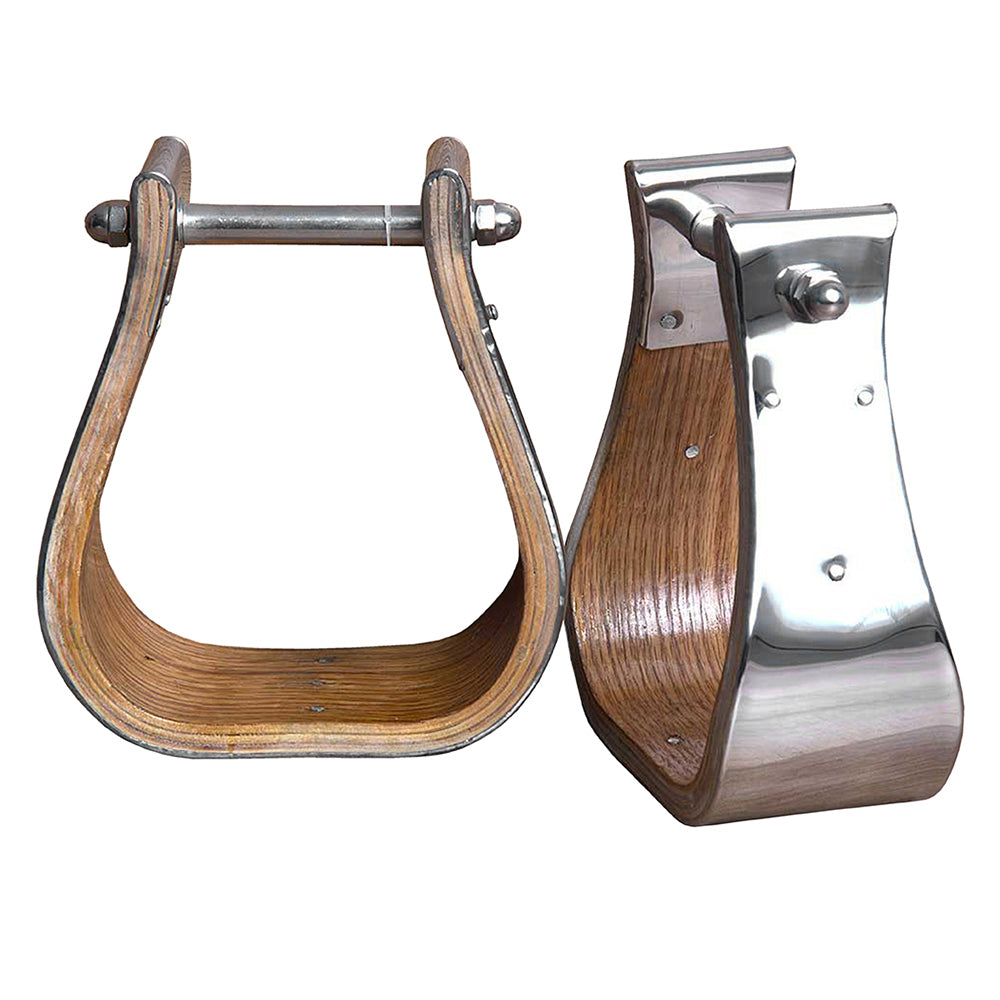 HILASON Western Wooden W/Steel Horse Saddle Stirrups Pair W/ 3" Thread | Stirrups | Saddle Stirrups | Stirrups for Saddle | Wooden Stirrups | Western Stirrups | Stirrups for Horses