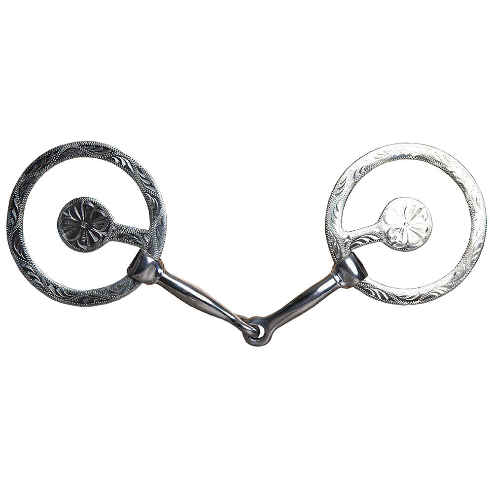 5" Hilason Western Engraved Concho Horse Mouth Ring Snaffle Bit
