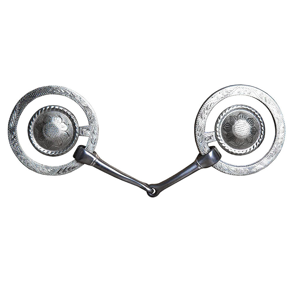 HILASON Western Horse Weighted O Ring Snaffle Bit SS and Black Sweet Iron