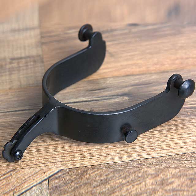 HILASON Western Black Steel Mens Rodeo Horse Riding Spurs Pair W/ 1 Inch Band | Bull Riding | Black Steel | Riding Spurs | Boot Spurs for Men | Bull Riding Spurs | Boot Spurs | Spurs for Riding