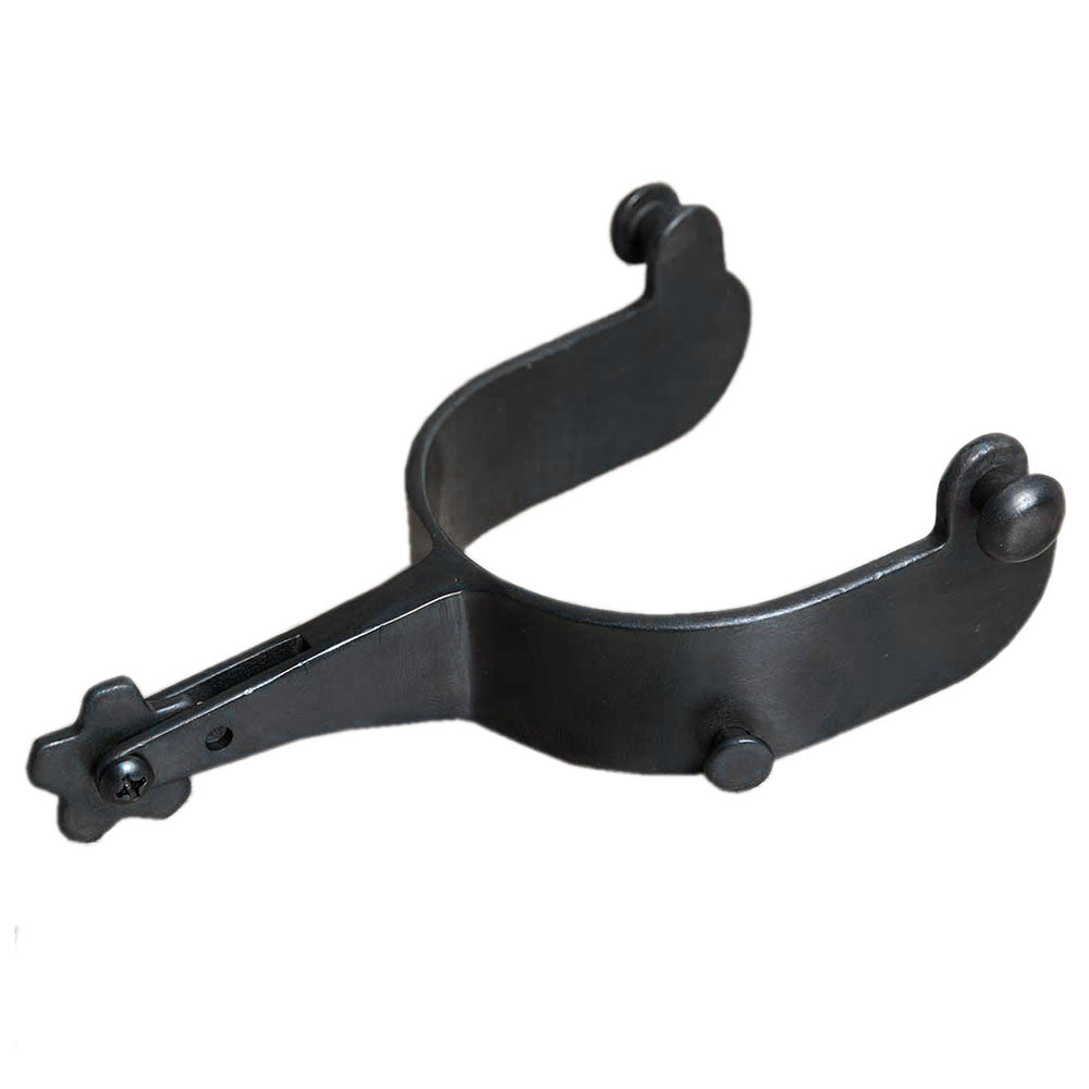 HILASON Western Black Steel Mens 5 Degree Bull Riding Spurs Pair | Bull Riding | Black Steel | Riding Spurs | Boot Spurs for Men | Bull Riding Spurs | Boot Spurs | Spurs for Riding