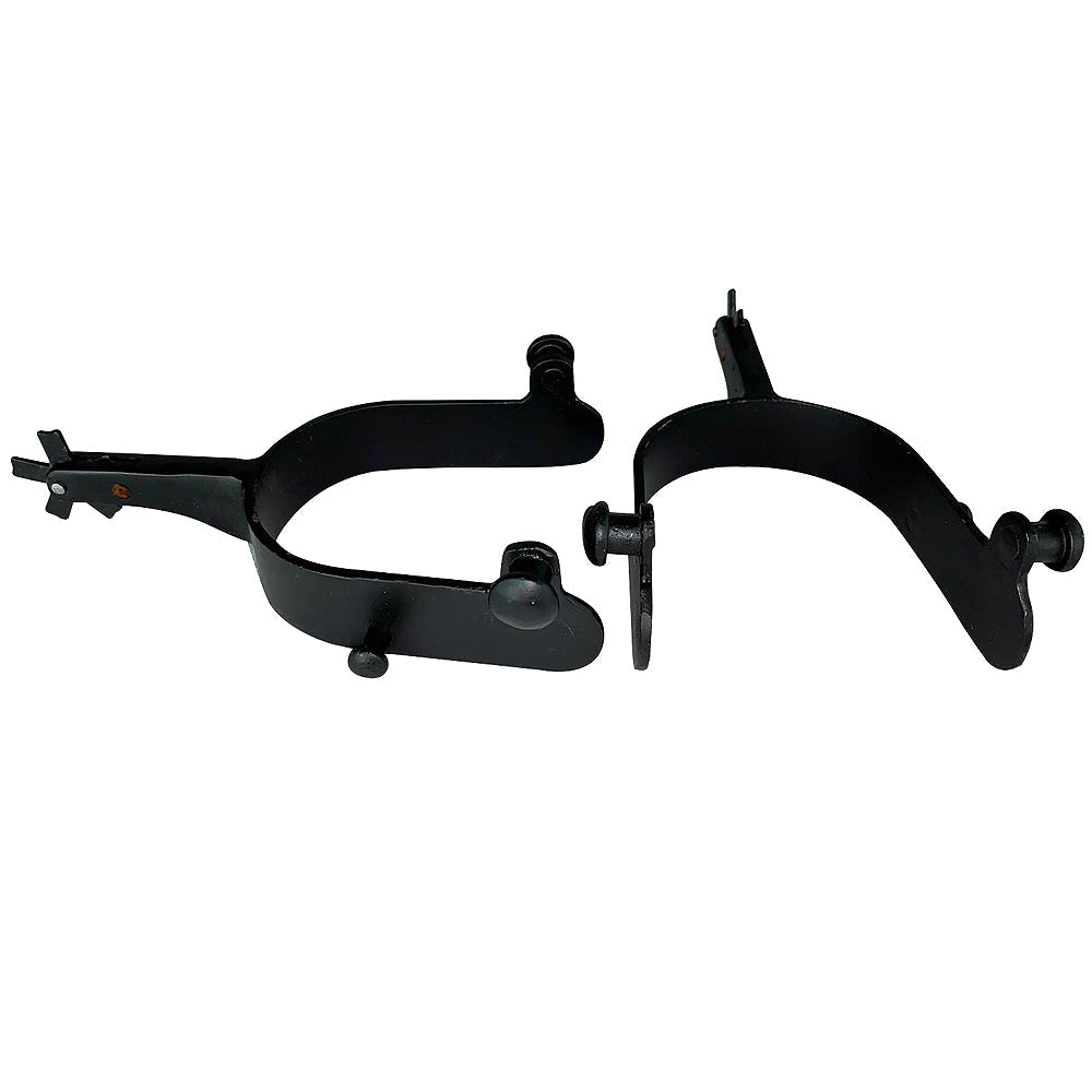 Hilason Western Black Steel Youth 15 Degree Bull Riding Spurs Pair