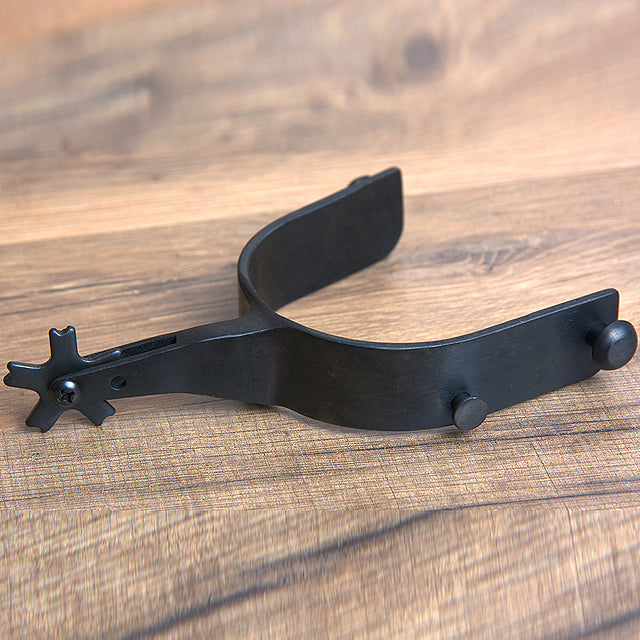 Hilason Western Black Steel Bull Riding Spurs Pair