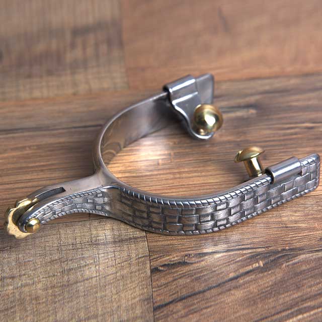 Hilason Western Mens Roper Horse Riding Spurs Pair W/ 3' Width