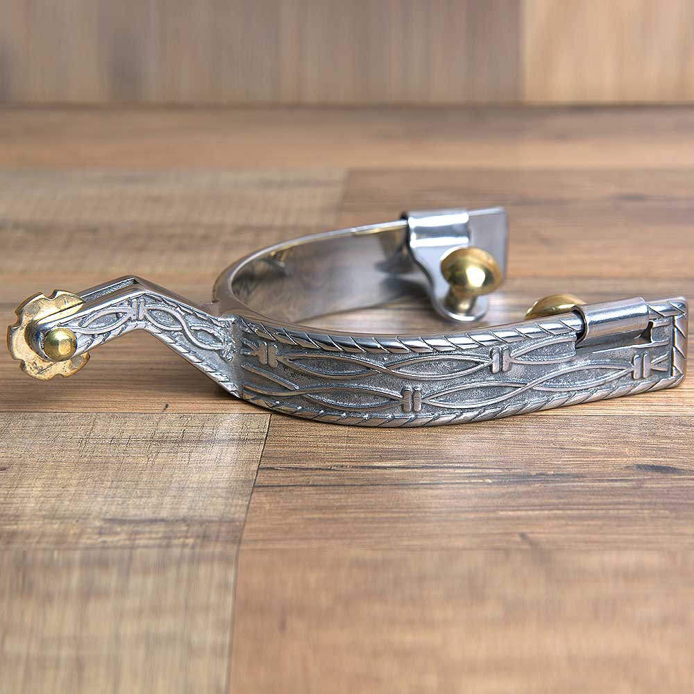 Hilason Western Stainless Steel Barbed Wire Design Horse Riding Spurs Pair