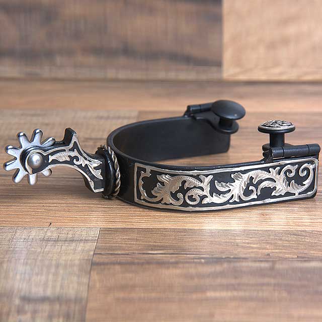 Hilason Western Black Steel Mens Horse Riding Show Spurs Pair