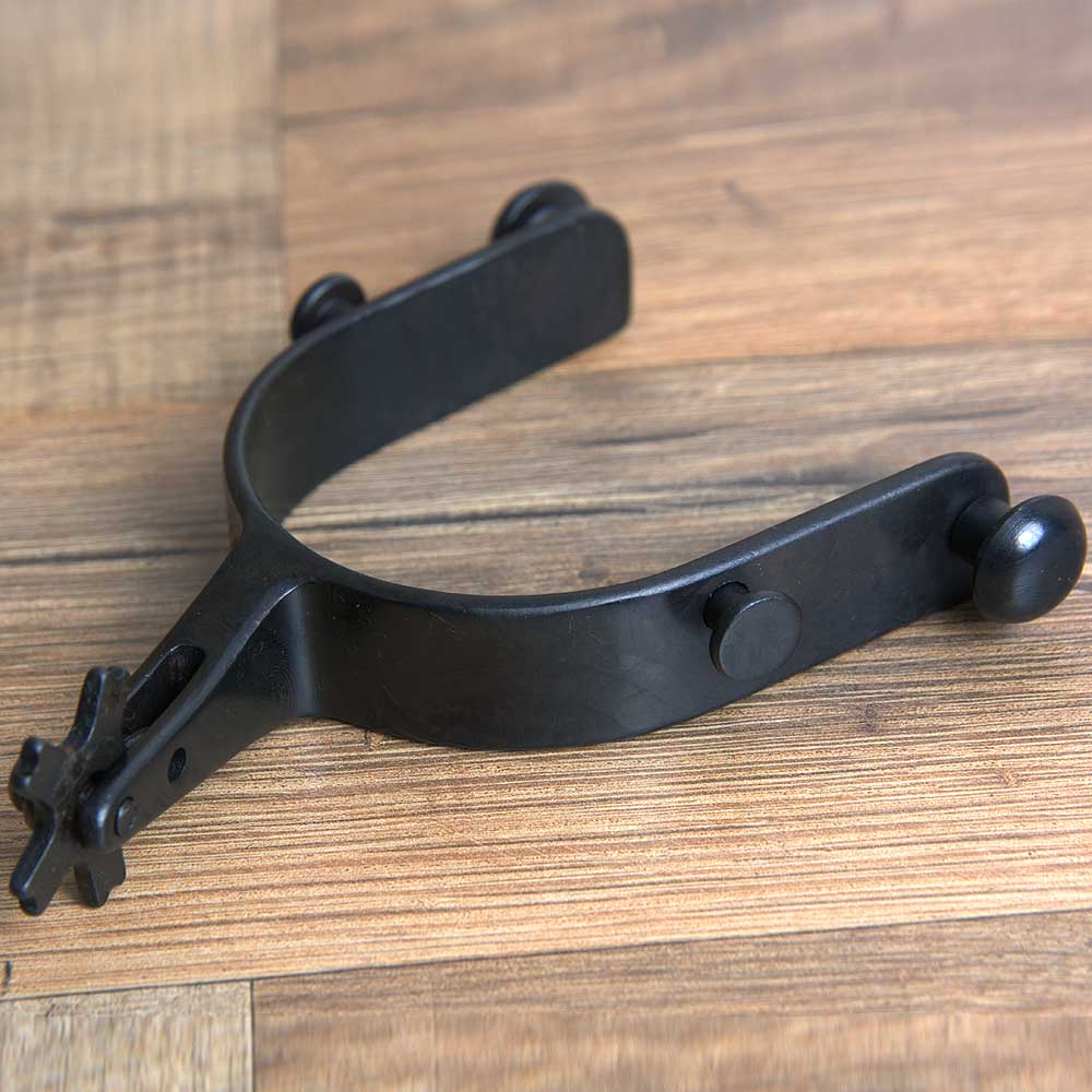 Hilason Western Black Steel Adult Angled Horse Riding Rodeo Spurs Pair