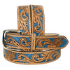HILASON Western Genuine Leather Belt for Men Women Cowboy Cowgirl Handmade Unisex Full Grain Heavy Duty Floral Tooled