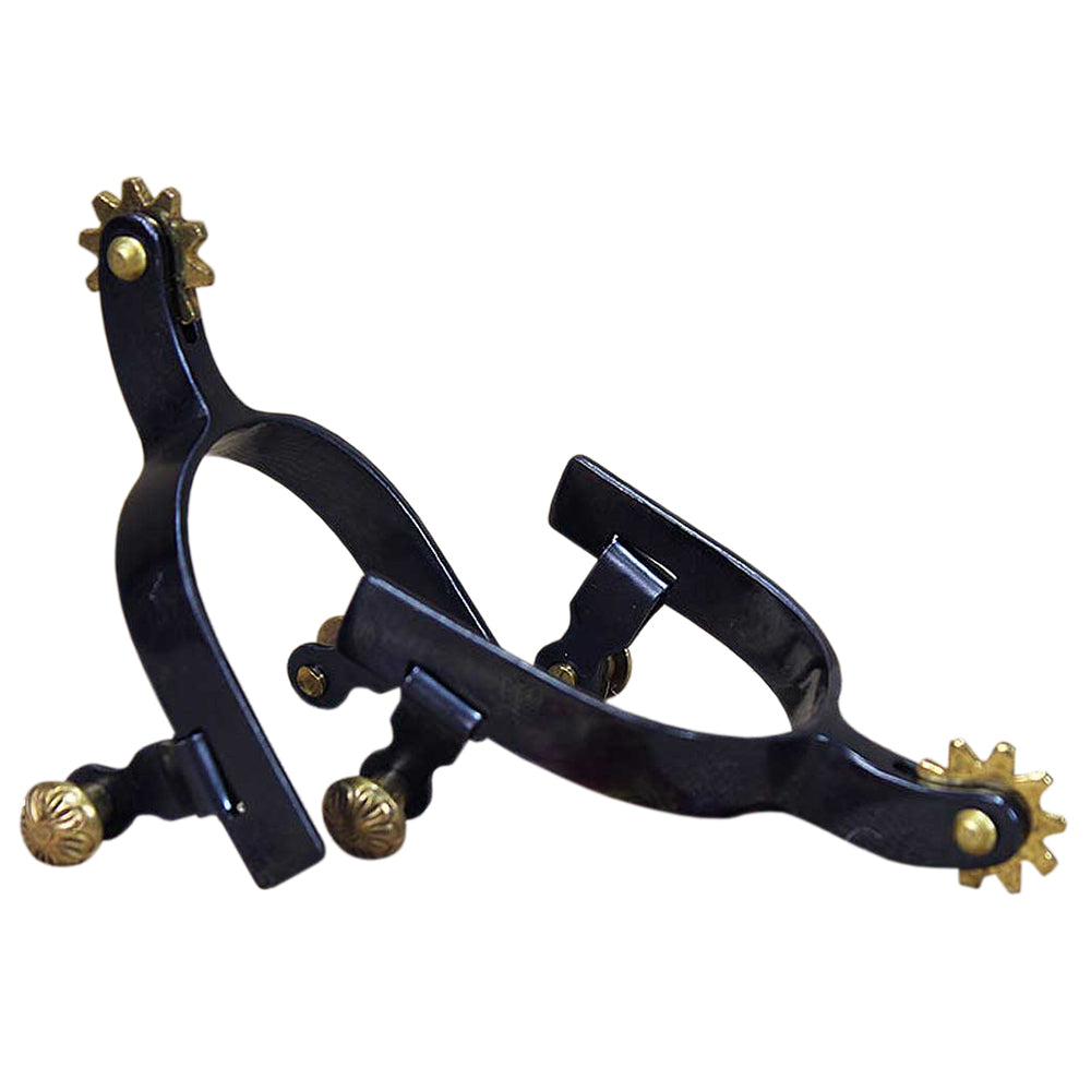 Hilason Western Black Steel Horse Riding Youth Spurs Pair W/ Rowel