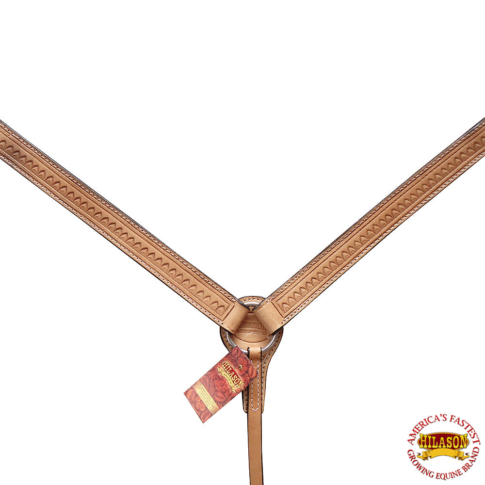 HILASON Western Horse Breast Collar American Leather Tan Hand Tool | for Horses