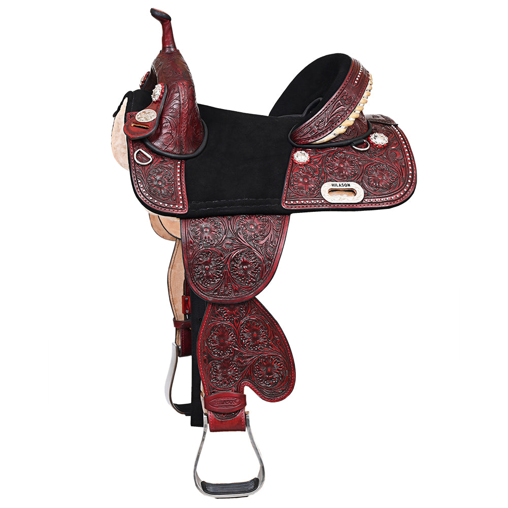 HILASON Child Treeless Horse Saddle Western American Leather Barrel | for Horses