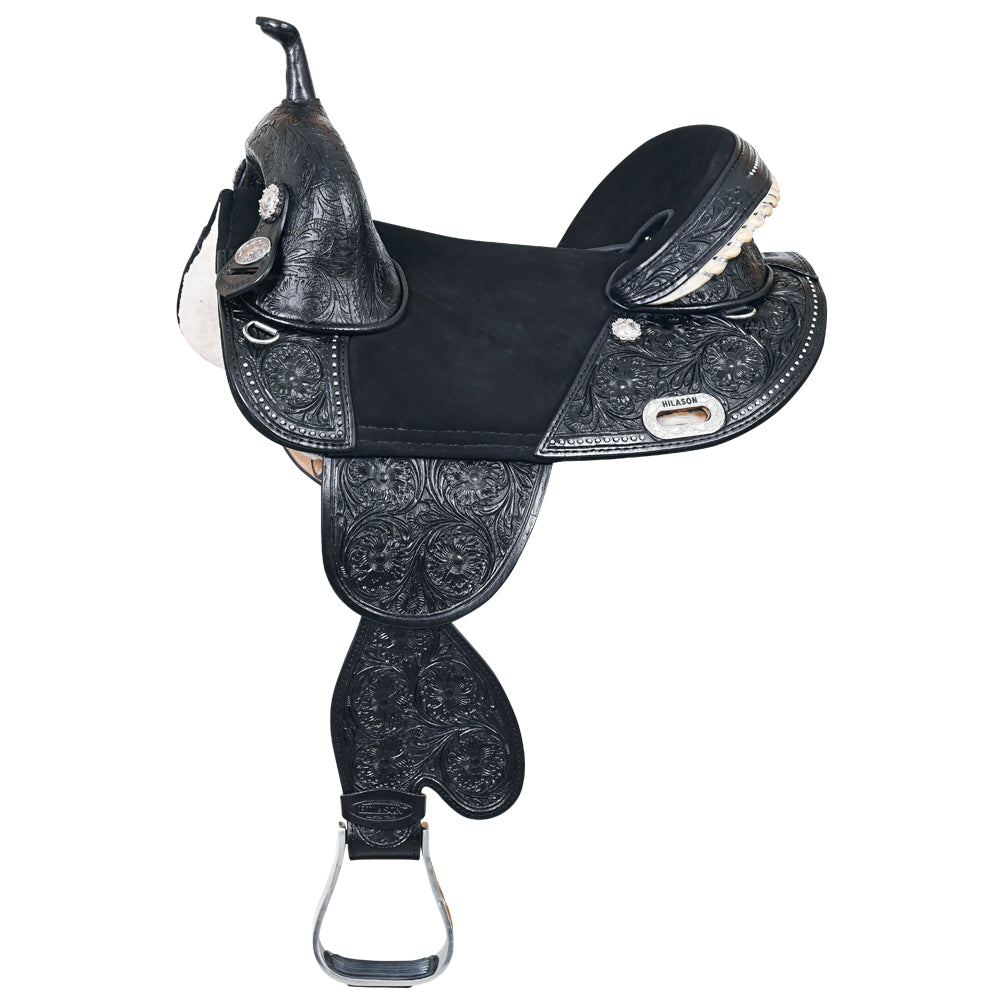 HILASON Western Horse Treeless Trail Barrel American Leather Saddle | for Horses