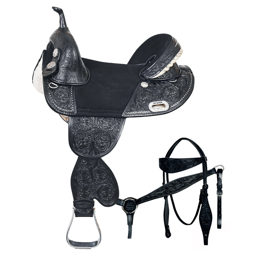 Hilason Western Horse Treeless Trail Barrel American Leather Saddle Tack
